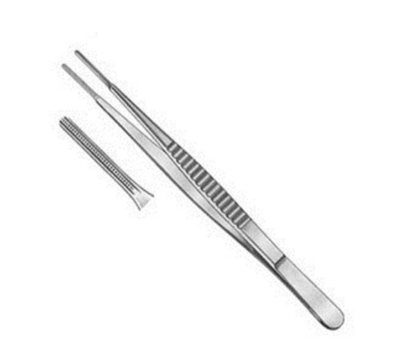 <p>- grasps fine tissue</p><p>- can be used to cauterize deep vessels</p><p>- assistant would touch the Bovie to the handle end and hold it on there until the surgeon tells them they cans stop</p>