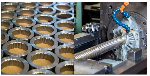 <p>For internal gears, broach consists of a series of gear-shaped cutting teeth of increasing size to form the gear teeth in successive steps as broach is drawn through starting hole.</p><p> For external gears, broach is tubular with inward-facing cutting teeth</p>