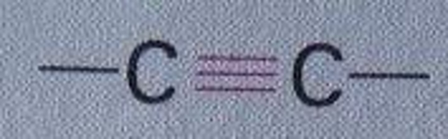 <p>carbon chain with triple bond</p>