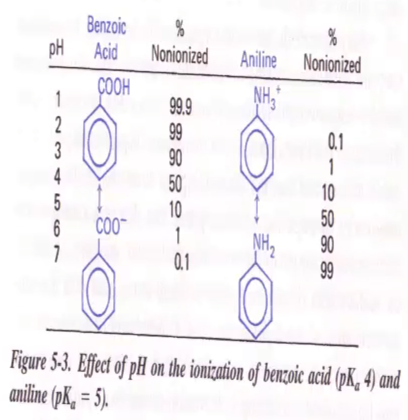 <p>in lower pH which compound will be better to be absorbed?</p>
