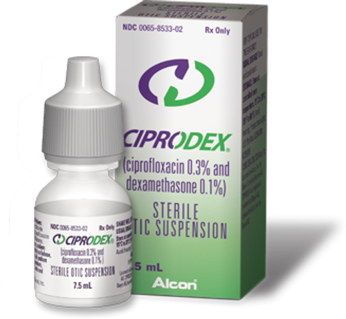 <p>Ciprofloxacin + Dexamethasone</p>