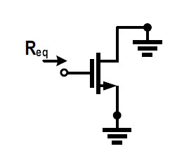 <p>What is the Req of a MOSFET when looking into the gate and when there is nothing on the source and drain?</p>