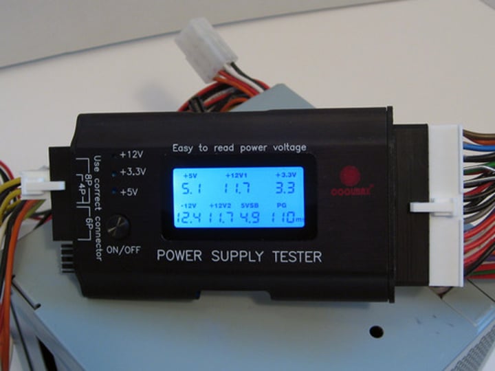 <p>Can be used to check DC power levels on the different power supply connectors.</p>