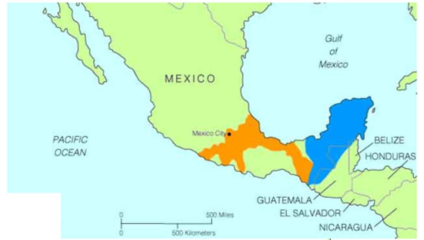<p>-Huge Empire in Mesoamerica ( modern day Mexico) started by the Mexica people in 1430 CE</p><p>-They built a massive capital city of Tenochtitlan on an island in the marshy region of a lake; was known as an extraordinarily beautiful city, the Spaniards were astonished when they saw it; this showed their brilliant engineering and architecture</p><p>-had complex systems of agriculture like the chinampa field system, and record keeping, as well as complex religions</p><p>-strong systems of education, strong standards of personal hygiene and cleanliness</p><p>-Very warlike people, conquered far and wide, they used a large system of slavery to enslave other native tribes in the area. Some enslaved persons [slaves] would be used for human sacrifice. Neighboring tribes paid tribute [trade goods] to the Aztecs</p><p>-Brought down by the Spanish Conquistador Hernan Cortes in 1520 CE</p>