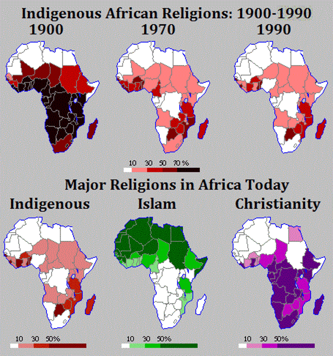 <p>A sub region that exhibits characteristics of both/multiple regions, they is no sharp boundary/divide. North Africa and Saharan Africa both exhibit Islam, Christianity and Animist religions culturally and the is also a blending of these faiths, syncretism.</p>