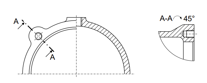 <p>Additional notation with direction of rotation and angle of rotation can be added.</p>