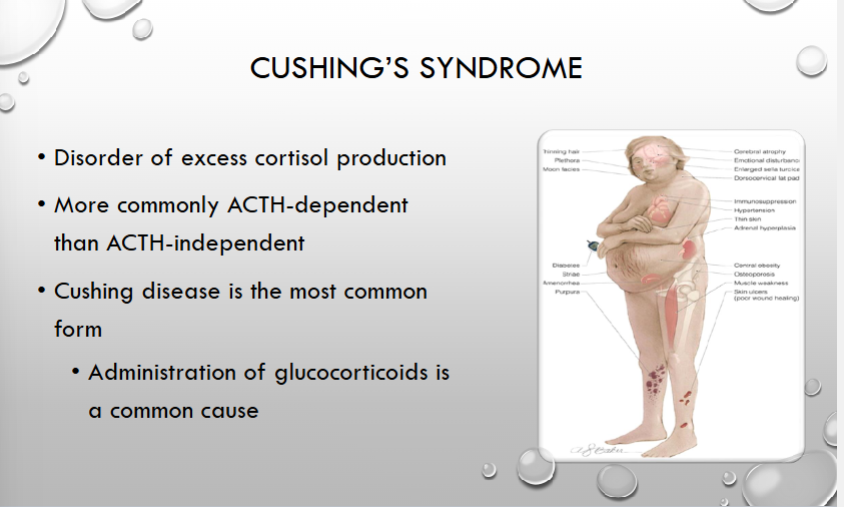 <p>syndrome: usually due to steroids</p>