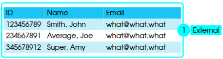 <ul><li><p>top level is about what we see and how we use data</p></li><li><p>different users may see or use different portions of the data and present the data differently</p></li><li><p>example: we may show data in plain tables or fancy reports</p></li><li><p>table or report: shows many records together</p></li><li><p>form: displays on only one record</p></li></ul><p></p>