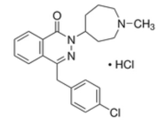 <p>3 MOA: </p><ul><li><p><span><strong>Antihistamine at H1 receptor as inverse agonist</strong></span></p></li></ul><ul><li><p><span><strong>Stabilizes Mast cells to attenuate release of histamine and other allergy mediators </strong></span></p></li></ul><ul><li><p><span><strong>Anti-inflammatory (reduces production and concentrations of inflammatory mediators)</strong></span></p></li></ul><p><br><span>Most often used as nasal spray<br>Fast onset (minutes)<br>1-2 times daily application<br>Astepro Nasal Spray: hay fever/seasonal allergy (allergic rhinitis) Optivar Eye Drop: itchy eyes due to allergy (allergic conjunctivitis)</span></p><p></p>