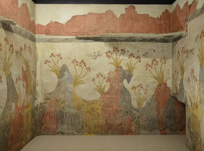<p><span style="background-color: transparent; font-family: "EB Garamond", serif;"><span> Minoan Fresco with the dance of the swallows that seems peaceful and harmonious</span></span></p>