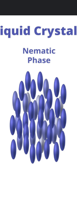 <p>crystals ordered along the long axis of molecule ( one direction)</p>