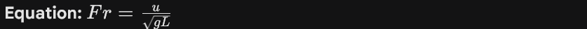 <ul><li><p><strong>Definition:</strong> The ratio of inertial forces to external gravitational forces.</p></li><li><p><strong>Utility:</strong> Crucial for free-surface flows (like waves or open channels) and predicting ship resistance.</p></li></ul><p></p>