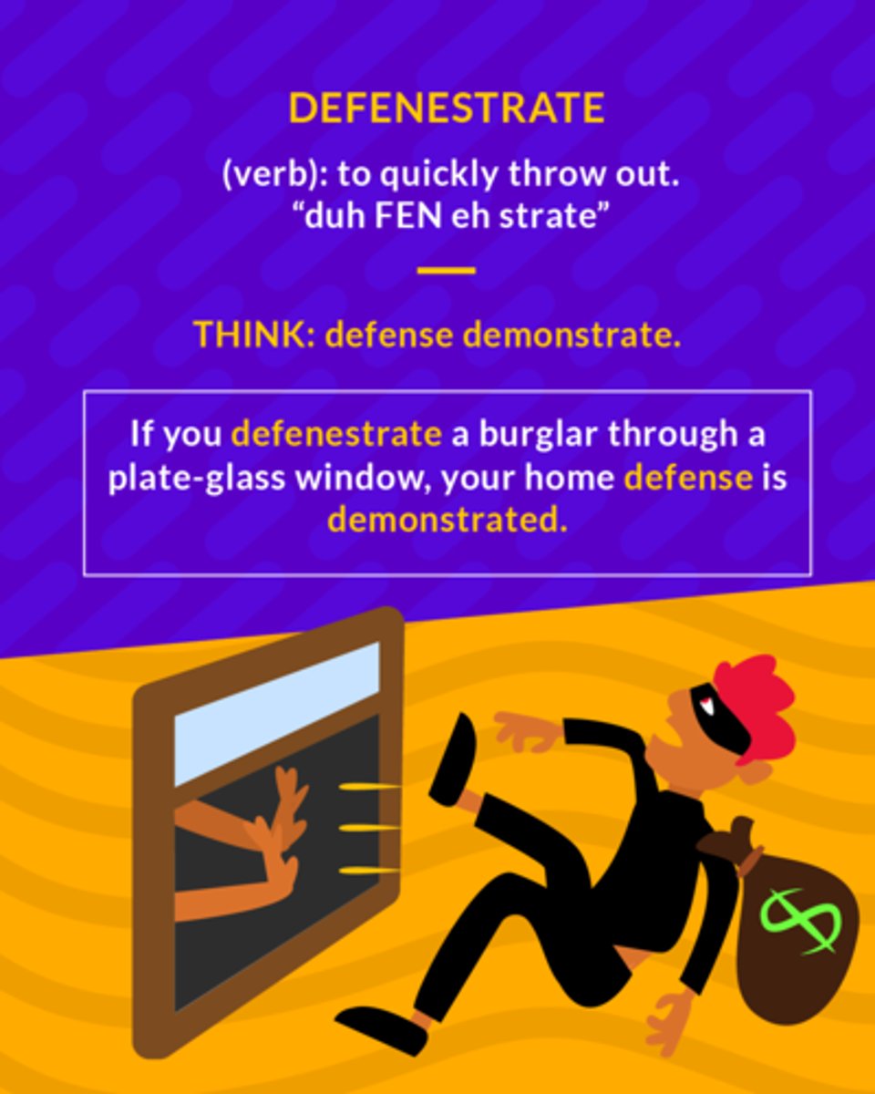<p>toss out the window</p><p>(verb) throw out the window</p>