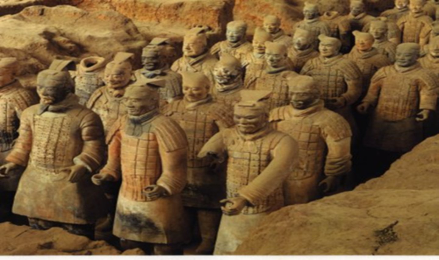 <p>Terra cotta warriors from mausoleum of the first Qin emperor of China</p>