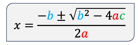 <p>x =( -b±√(b²-4ac))/2a</p>