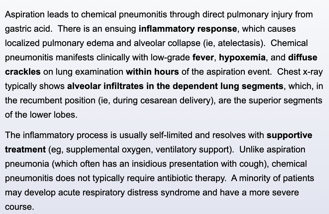 <p>Chemical Pneumonia</p>