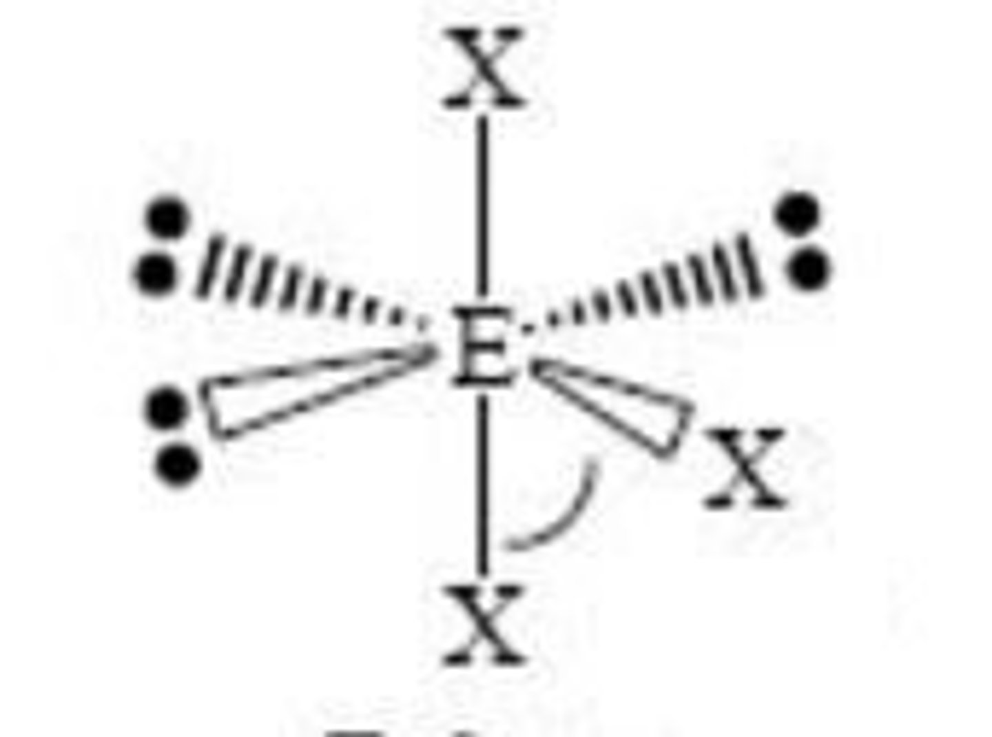 <p>3 lone pairs, <90*</p>