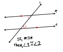 <p><span style="background-color: inherit; color: windowtext;">If a transversal intersects two parallel lines,&nbsp;</span><span style="line-height: 47px; color: windowtext;">&nbsp;</span></p><p class="Paragraph SCXO25775504 BCX8" style="text-align: left;"><span style="background-color: inherit; color: windowtext;">Then alternate interior angles are congruent</span></p>