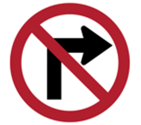 <p>What does a No Turns sign mean?</p>