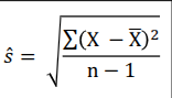 <ul><li><p>sample mean X̄, is considered an unbiased estimate of population mean μ</p></li><li><p>The adjusted sample standard deviation (ŝ), based on n - 1, not n to reduce bias in its estimation of population standard deviation (σ)</p></li></ul><p></p>