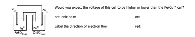 <p>and do cell notation and label the diagram for red and ox and cathode and anode</p>