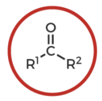 <p>R-C(O double bond)-R<sup>’</sup></p>