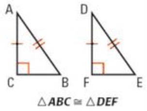 <p>If the hypotenuse and leg of a right triangle are congruent to the hypotenuse and let of a second triangles, then the two triangles are congruent.</p>