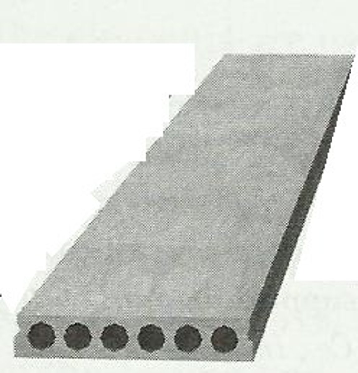 <p>a precast, prestressed concrete plank internally cored to reduce dead weight</p>