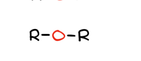 <p>oxygen between two carbons (C–O–C)</p>