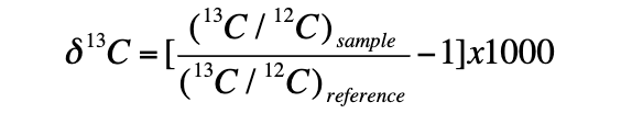 <p>what is delta 13 C?</p>