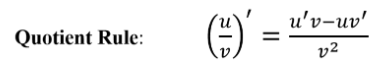 <p>When you find the derivative of 2 things dividing</p>