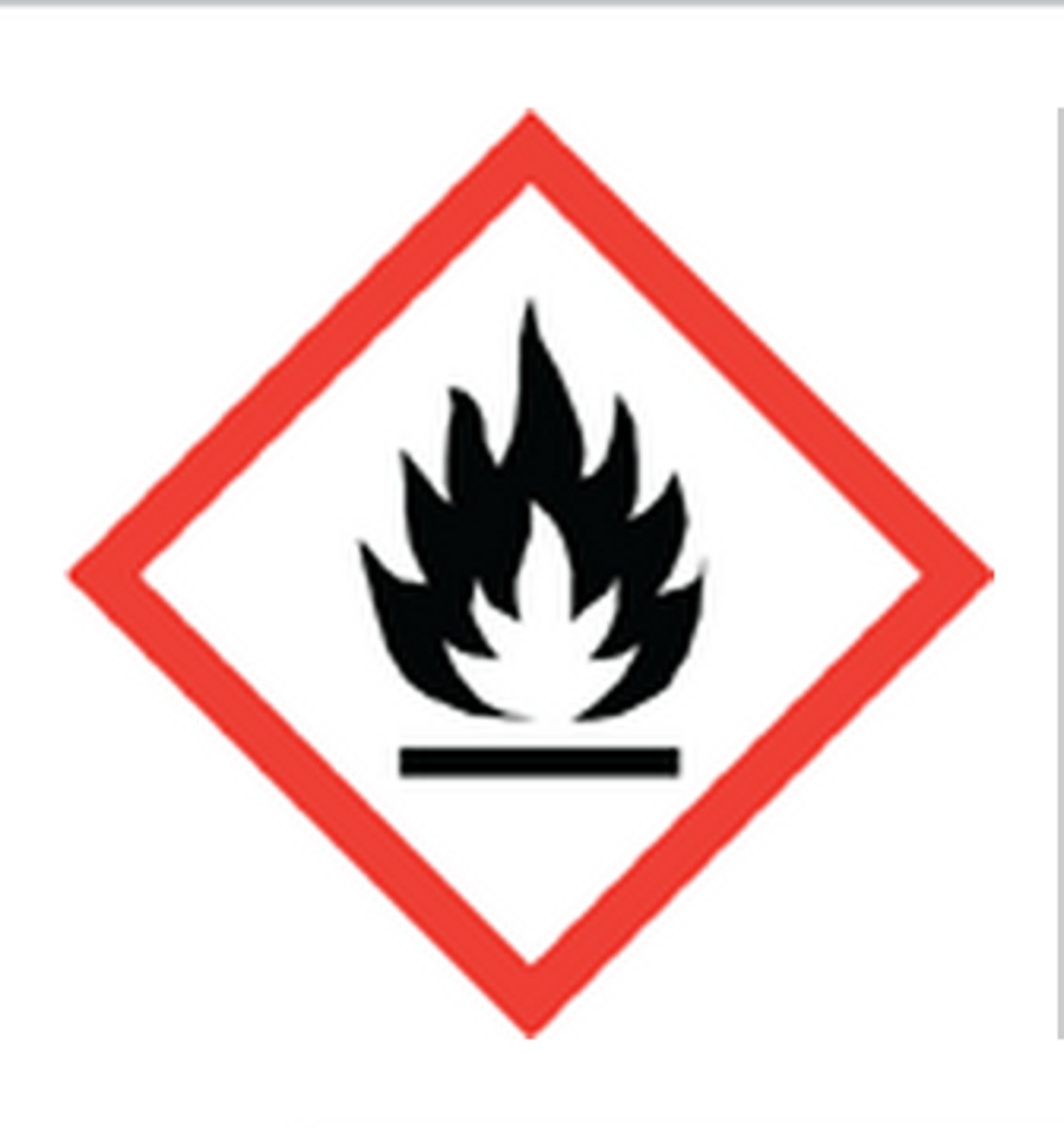 <p>Indicates substances that can easily catch fire and is found on chemicals like alcohols or acetone.</p>
