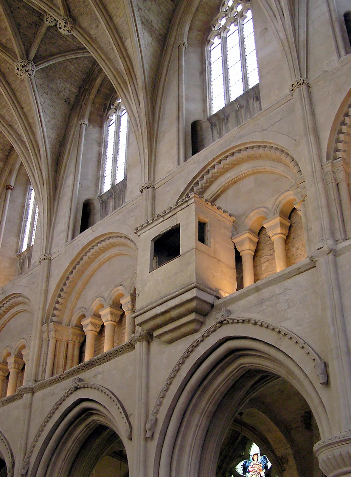 <p>The fenestrated part of a building that rises above the roofs of the other parts; in Roman basilicas and medieval churches, clerestories are the windows that form the nave’s uppermost level below the timber ceiling or the vaults</p>