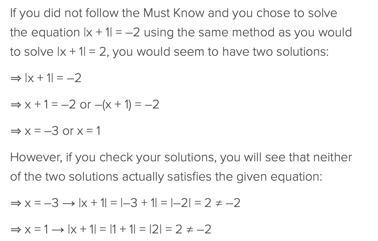 <p>there’s is no solutions. an absolute value cannot be equal to a negative number</p>