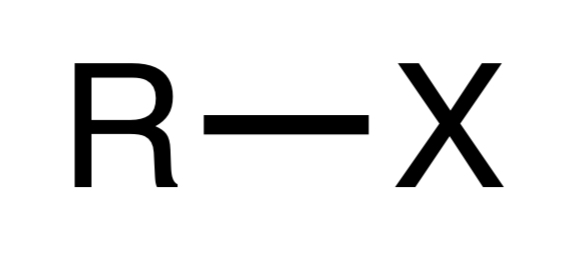 <p>R=C</p><p>X=F,Cl,Br,I</p>