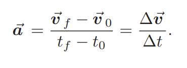 <p>rate of change of velocity; change of velocity/time taken</p>
