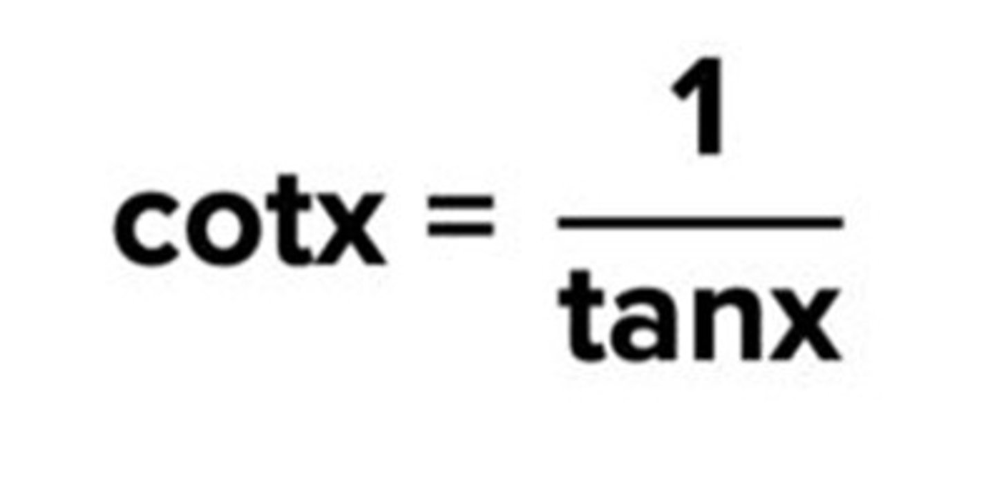 <p>cotx = 1/tanx</p>