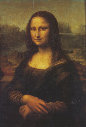 <p>Not popular until she was stolen in the 1920s. Most reproduced image in art. Vinci was obsessed with this piece until he died, and had it on him when he died. Half of her face is serious, the other is smiling. She is staring into your soul. Horizon line doesn't match up.background is so contrary to what would actually be in a tuscan countryside. Hands resting on arm of the chair. He dissected like three or four sets of hands to get mona lisa's hands correct. She's wearing a vail. No line drawing underneath (chiaroscuro).</p>