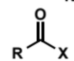 <p>addition of heteroatom Nu to carboxyl derivative</p>