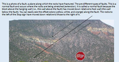 <p><span>• Deformation is the process of deforming rocks.</span><br><span>• Stress fields of continents change over time, often in response to plate tectonic forces. Regions that were once stable can come into a compressive stress field which can cause folding, faulting, and thrusting of once horizontal rocks.</span><br><span>• When sedimentary rocks are deformed in this way, care must be taken in the interpretation of the geologic history, especially if they are partially concealed and difficult to see. Here are a few examples of deformation structures.</span></p>