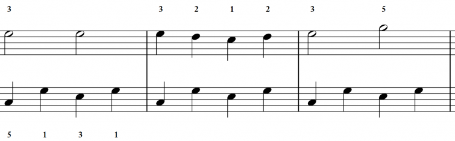 Written horizontally, notes are played one after the other. Can be in any order