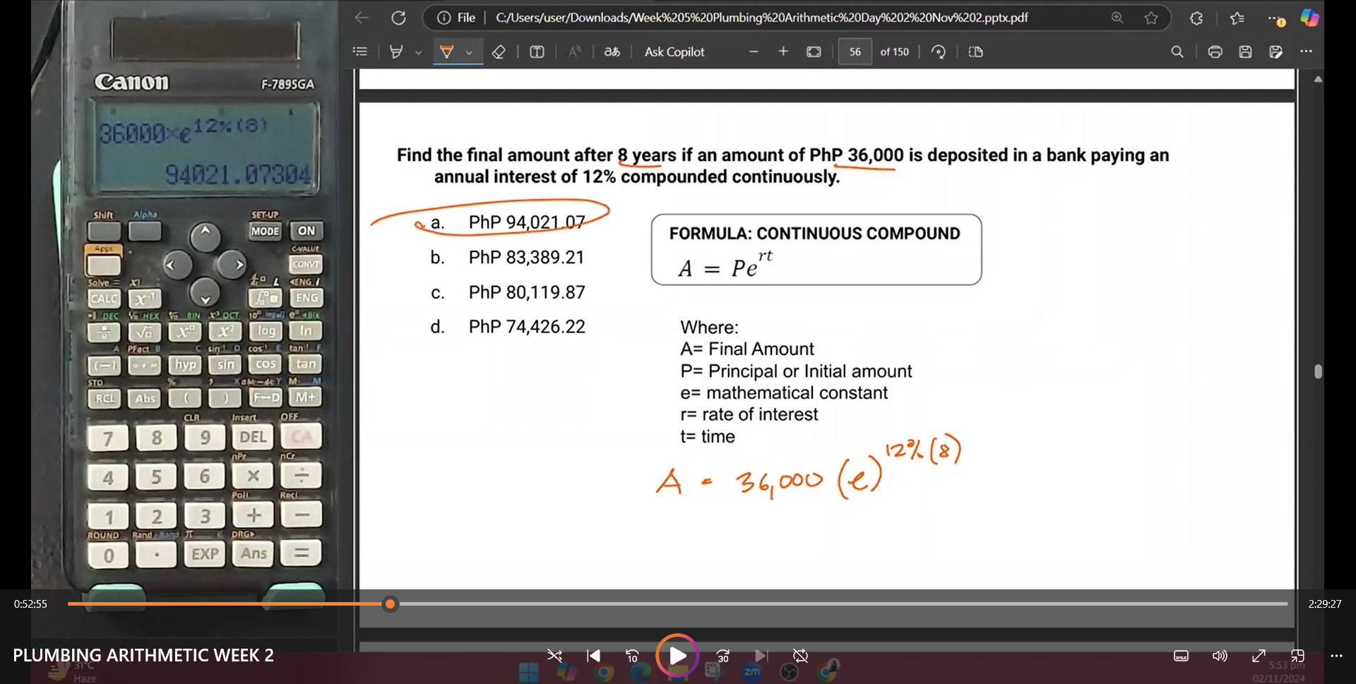 <p>a. Php 94,021.07</p>