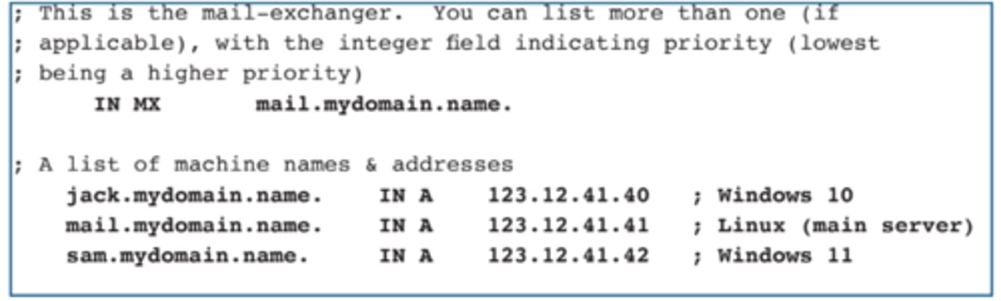 <p>• Determines the host name for the mail server - this isn't an IP address; it's a name</p>