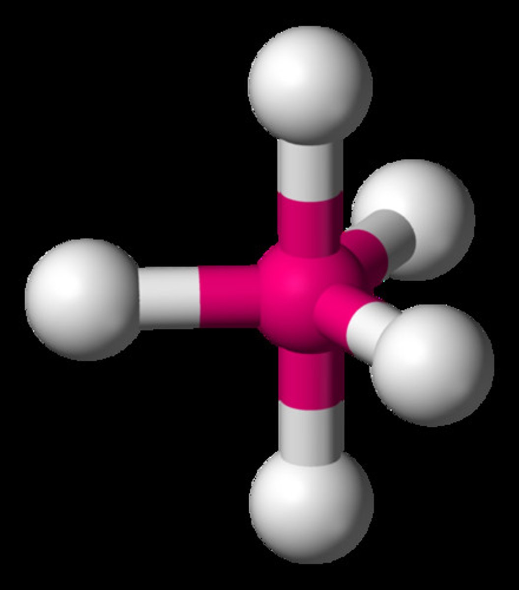 <p>5 electron domains</p><p>5 bonding domains</p><p>0 lone pairs</p><p>90 and 120 degree angles</p>