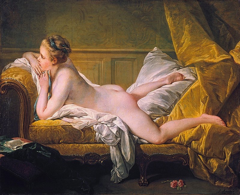 <p>Girl Reclining Louise O Murphy Rococo</p>