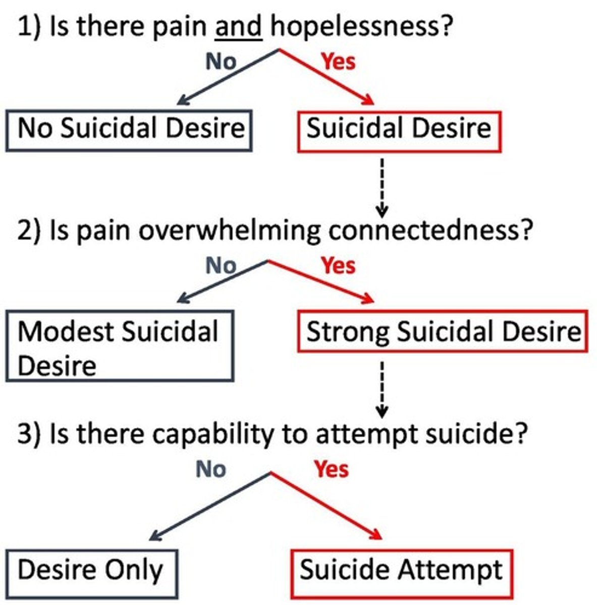 <p>Model explaining the progression to suicidal behavior.</p>