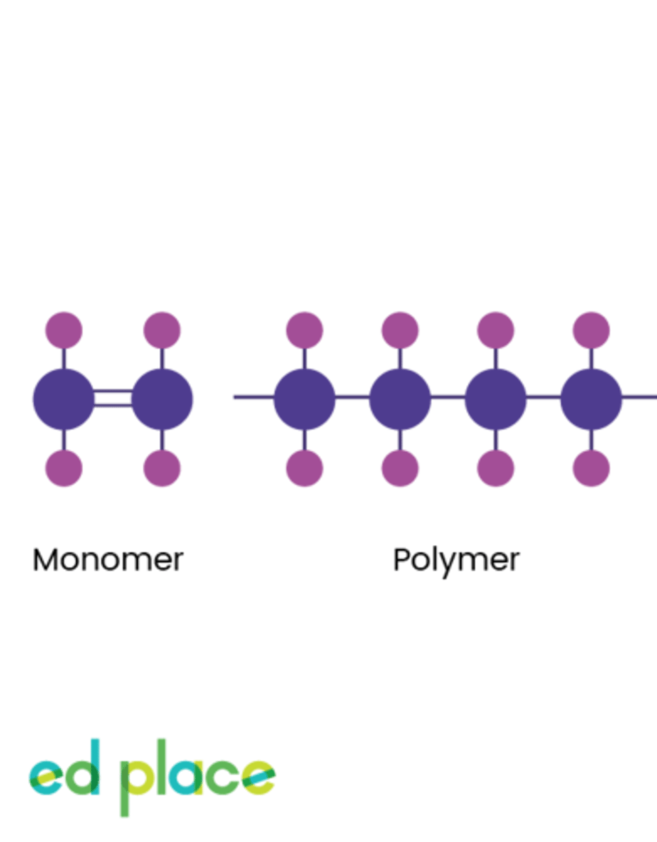 <p>A structure made of very large molecules, arranged in repeating patterns eg. plastics</p>