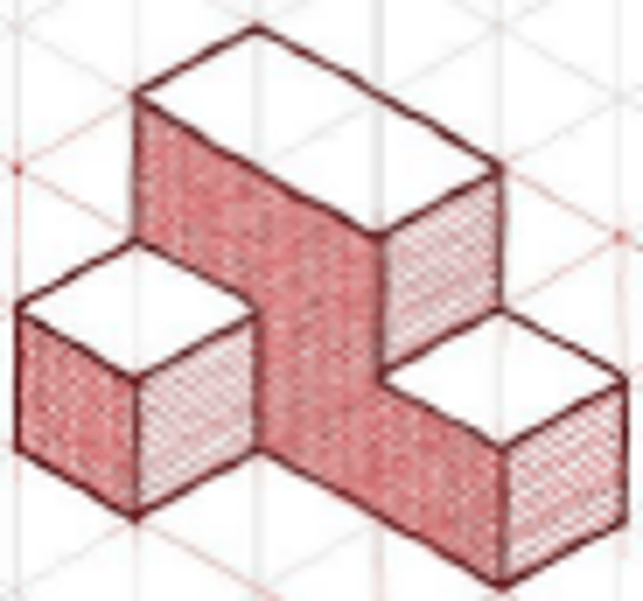 <p>An axonometric drawing where the scale factor is the same for all three axes (120 degrees between axes).</p>