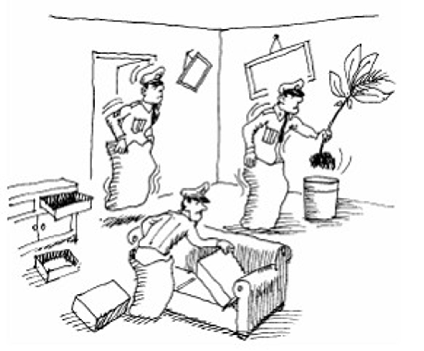 <p>(v.) to search or examine thoroughly; to rob, plunder</p>