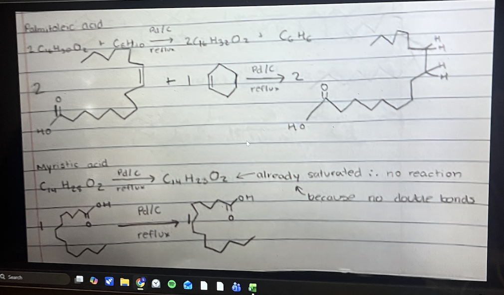 <p>See photo</p><p>Notice how the number of double bonds disappear</p>
